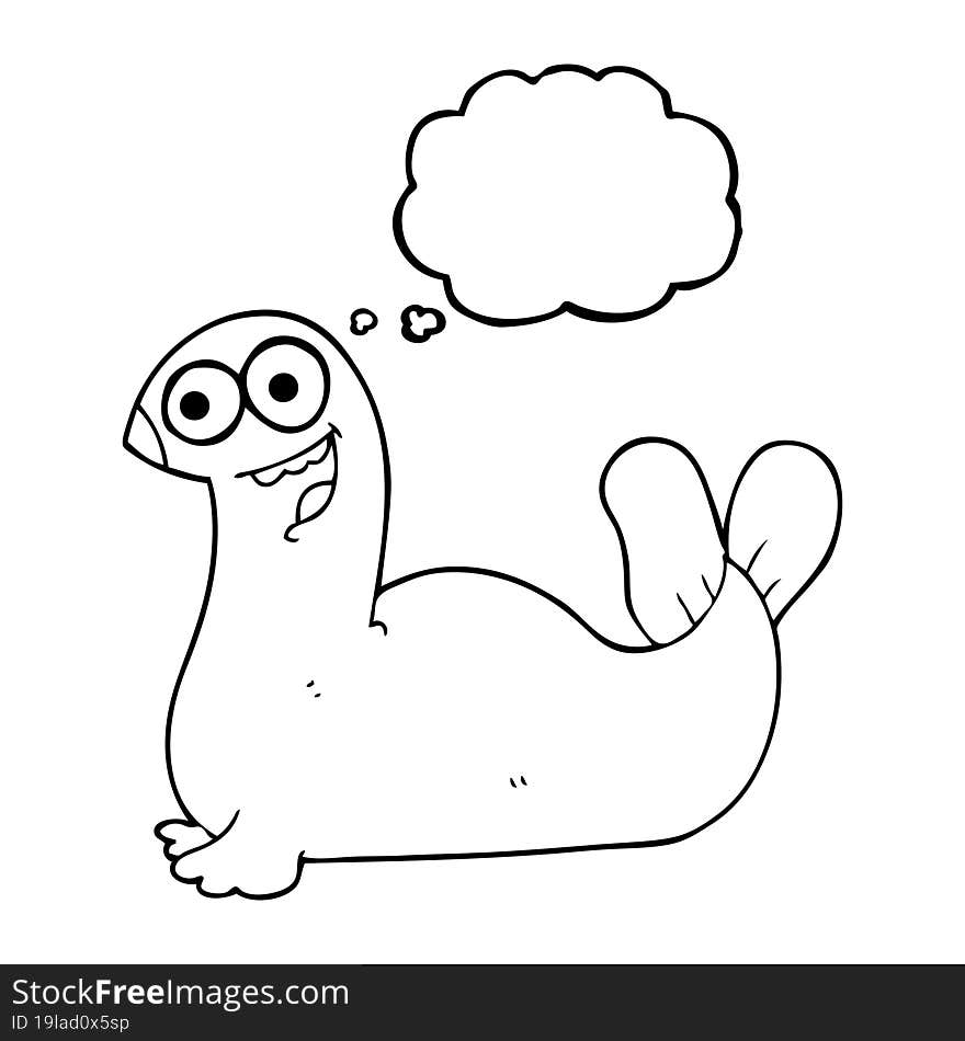 thought bubble cartoon seal