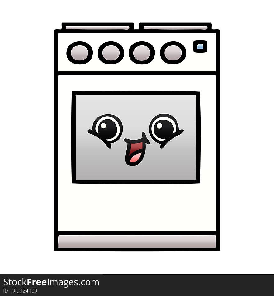 Gradient Shaded Cartoon Kitchen Oven