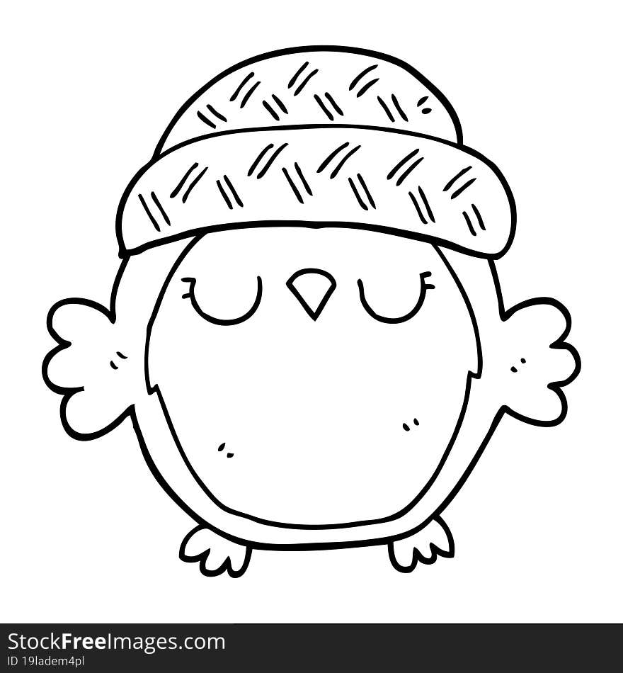 cute cartoon owl in hat