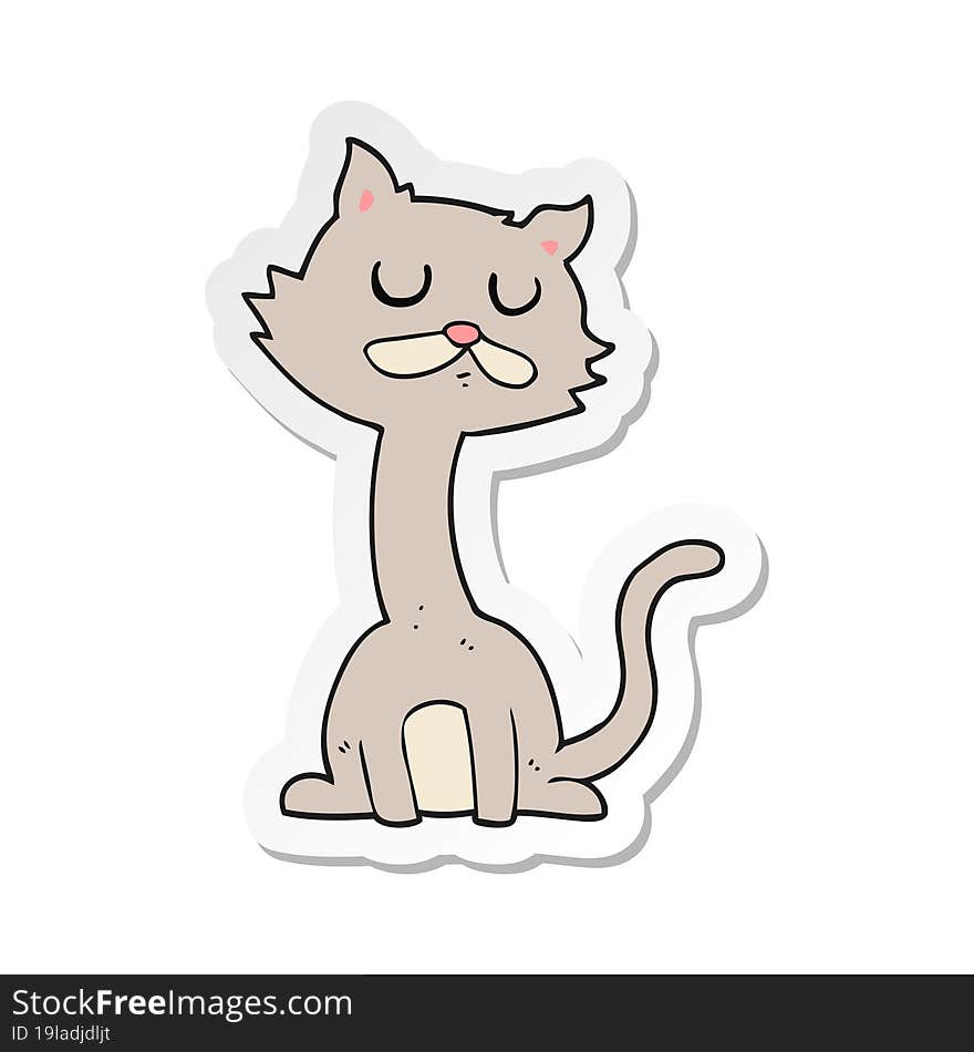 sticker of a cartoon cat