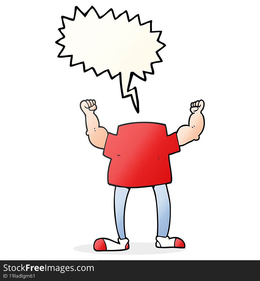 speech bubble cartoon headless man