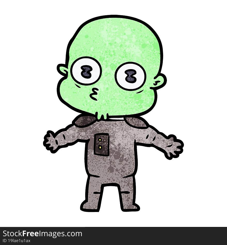 cartoon weird bald spaceman. cartoon weird bald spaceman