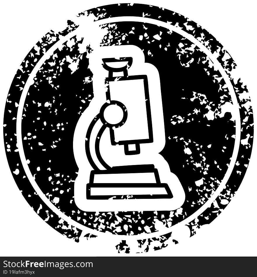 microscope and slide distressed icon symbol