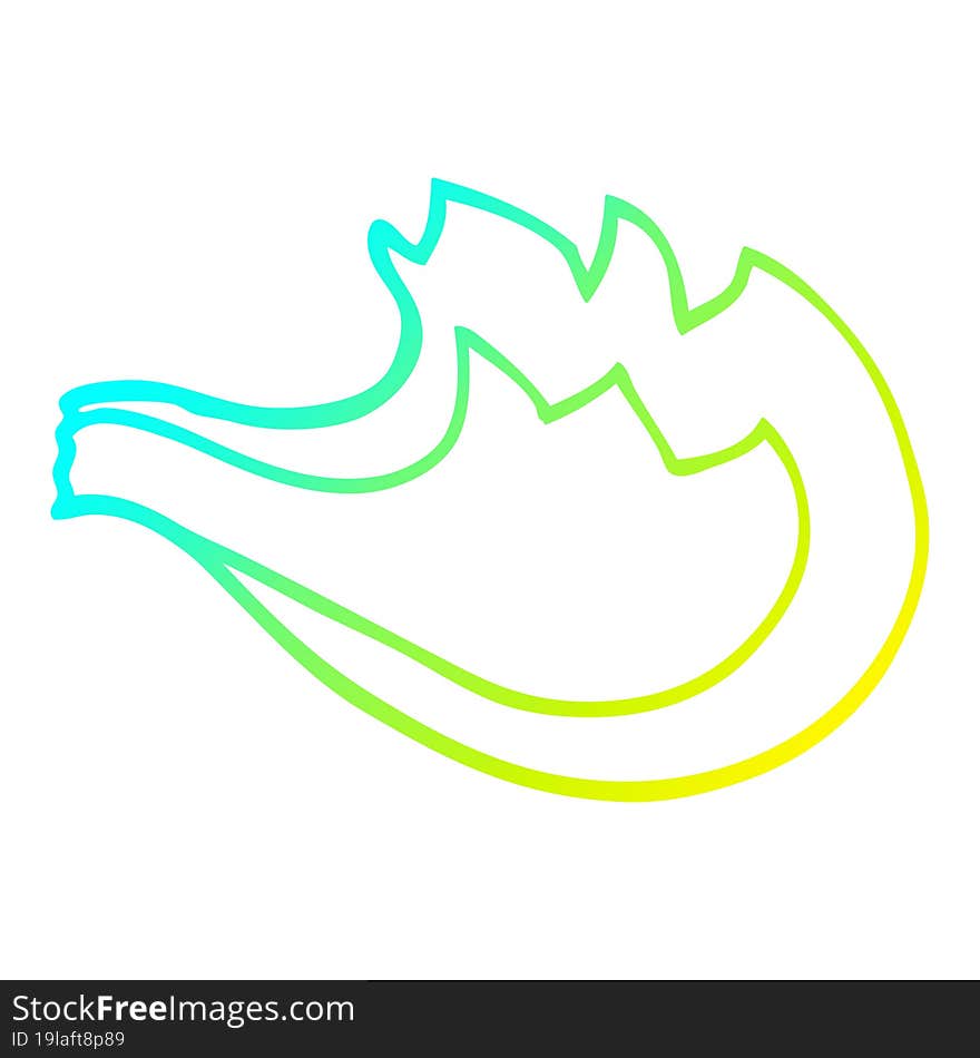 Cold Gradient Line Drawing Cartoon Flame