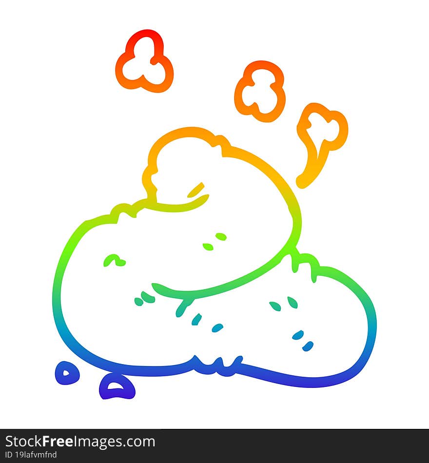 rainbow gradient line drawing cartoon poop