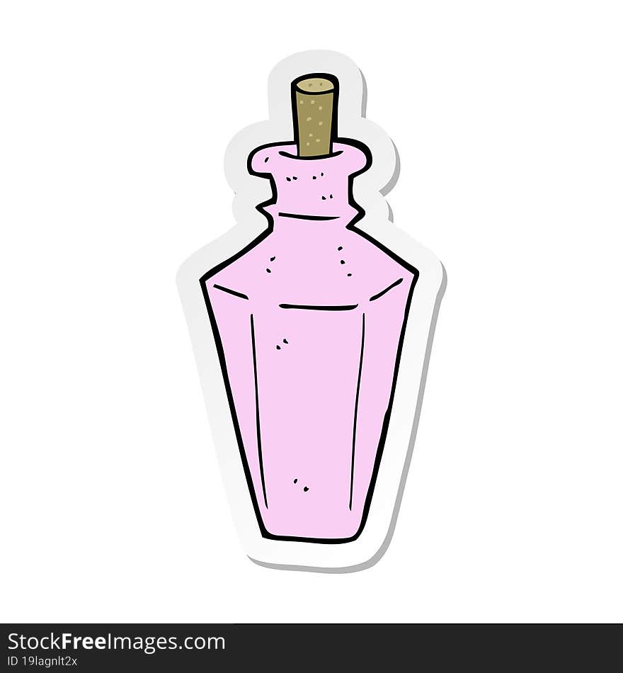 sticker of a cartoon perfume fragrance bottle