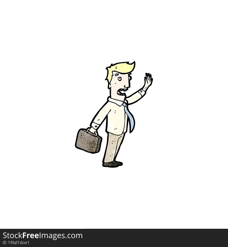 cartoon stressed businessman