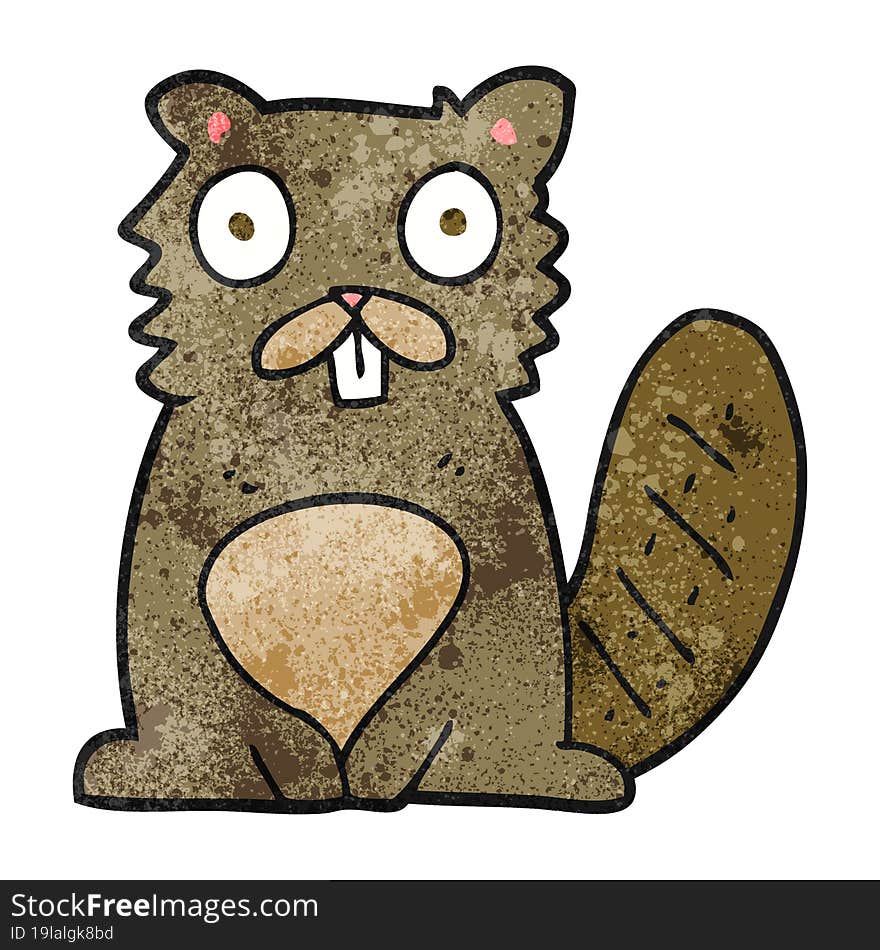 textured cartoon beaver