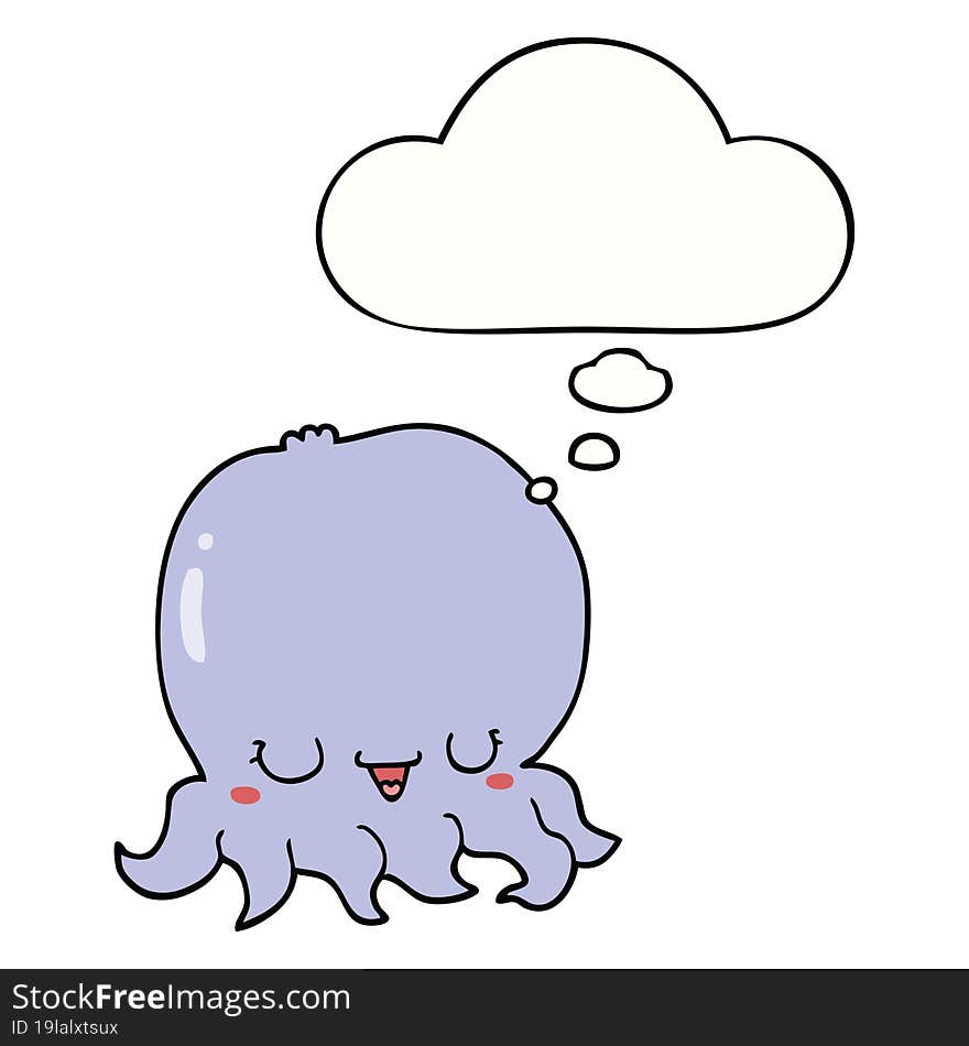 cartoon jellyfish with thought bubble. cartoon jellyfish with thought bubble