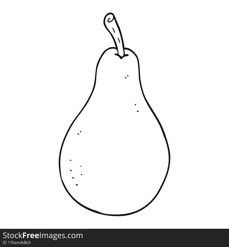 black and white cartoon pear