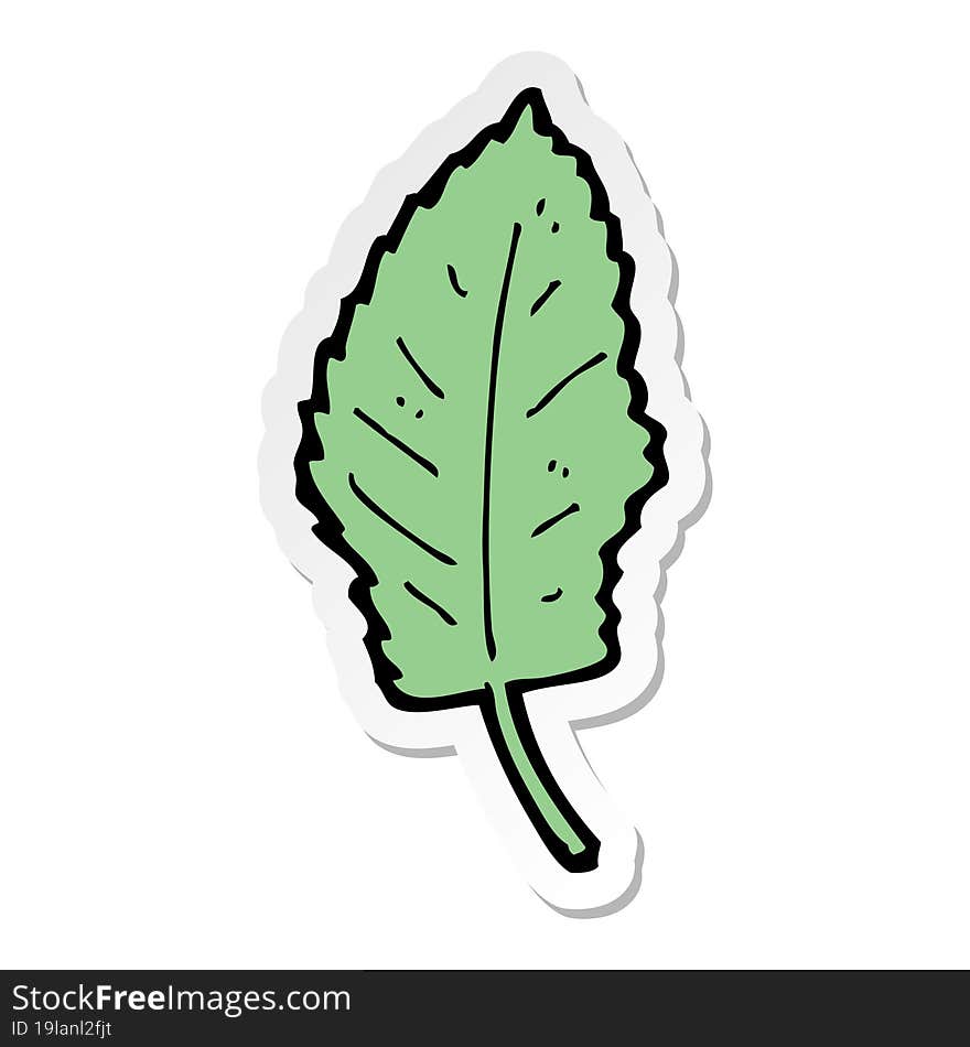 sticker of a cartoon leaf symbol