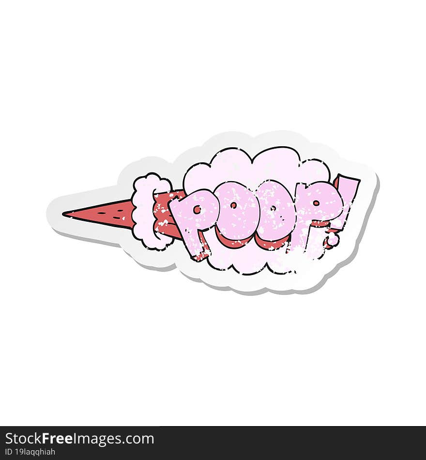 Retro Distressed Sticker Of A Cartoon Poop Explosion