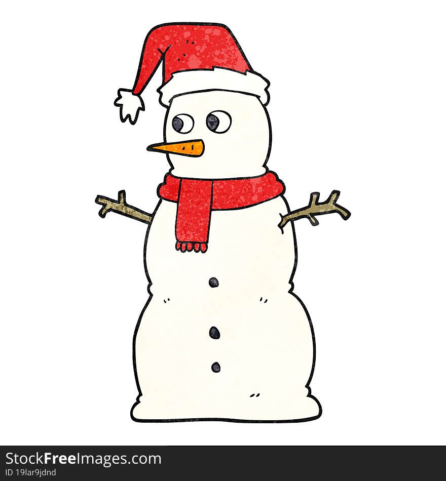 Textured Cartoon Snowman