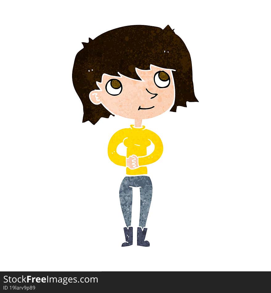 cartoon friendly woman