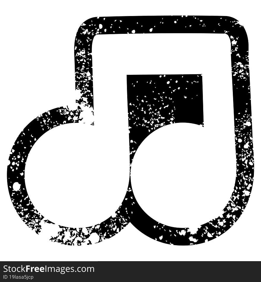 musical note distressed icon