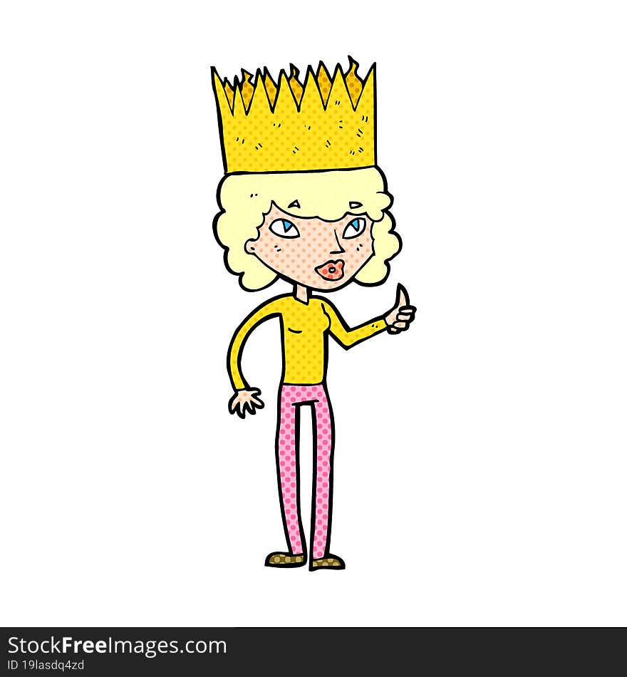 cartoon person wearing crown