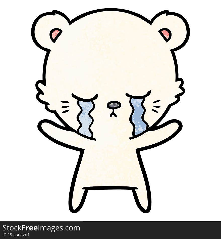 crying cartoon polarbear. crying cartoon polarbear