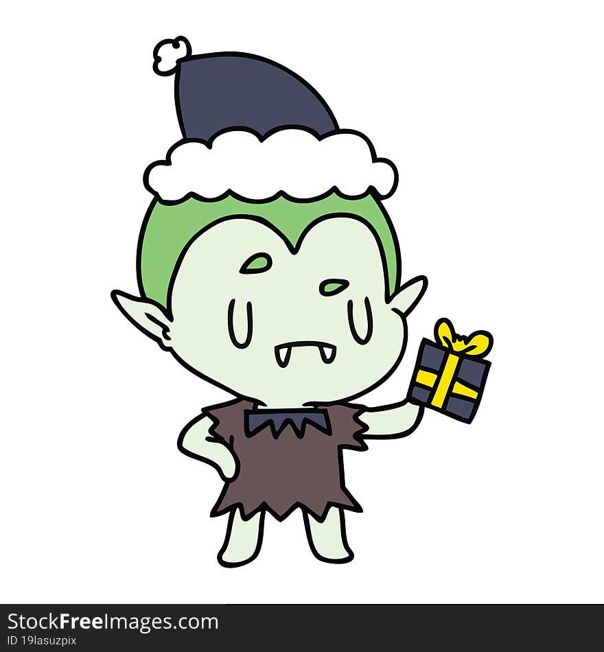 Christmas Cartoon Of Kawaii Vampire