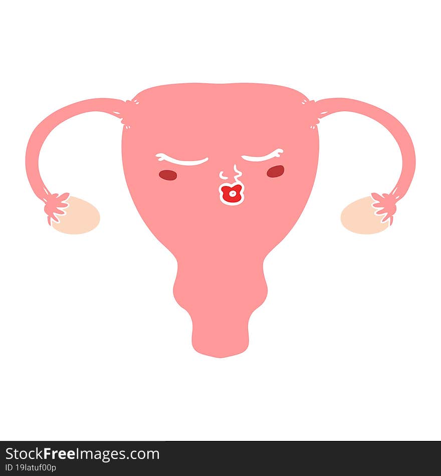 Flat Color Style Cartoon Uterus