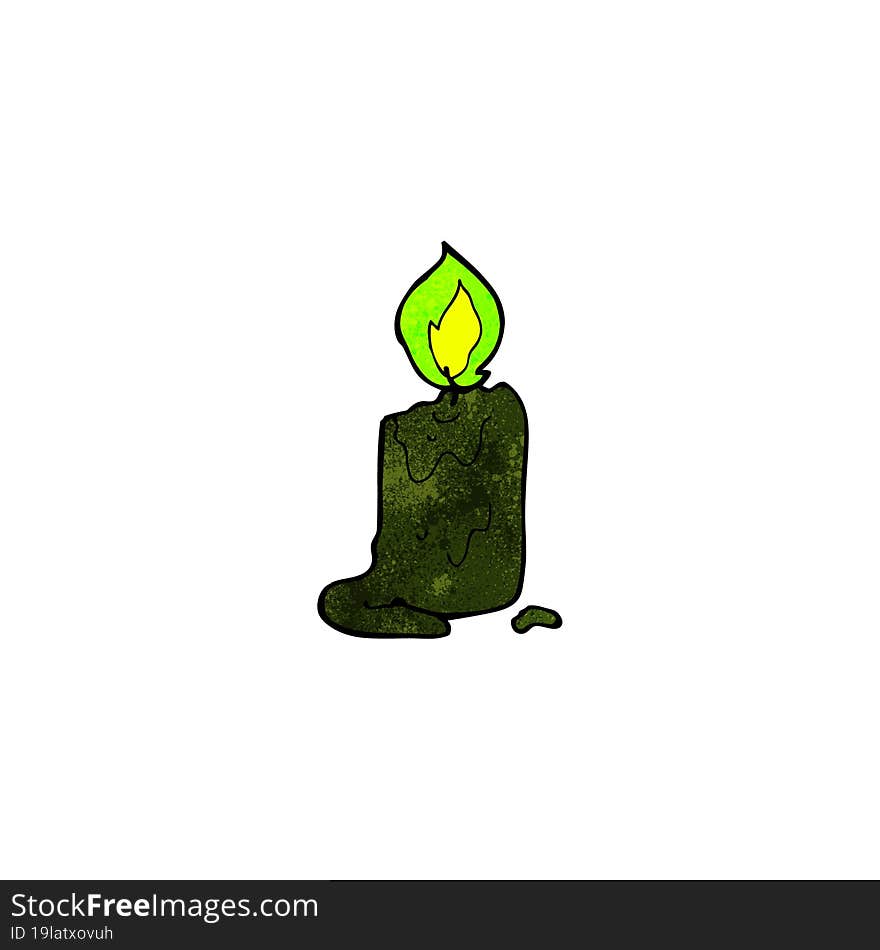 spooky black candle cartoon