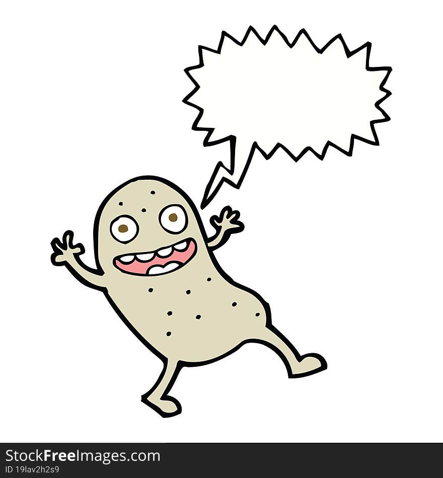 cartoon potato with speech bubble