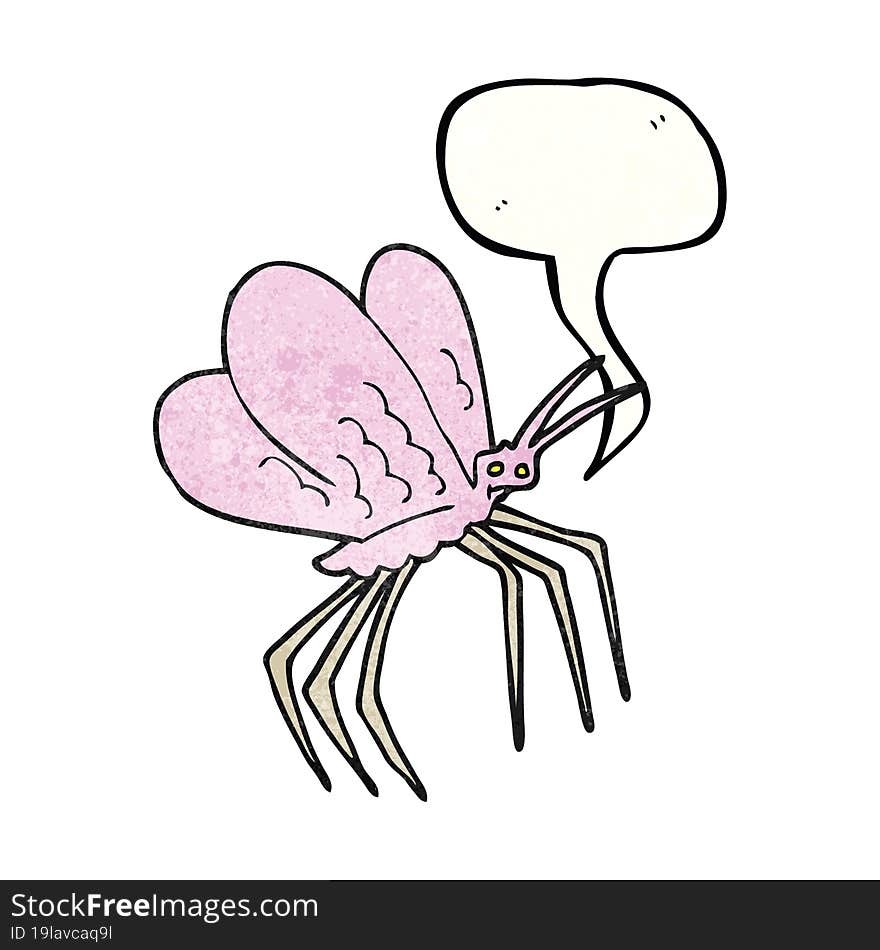 Speech Bubble Textured Cartoon Butterfly