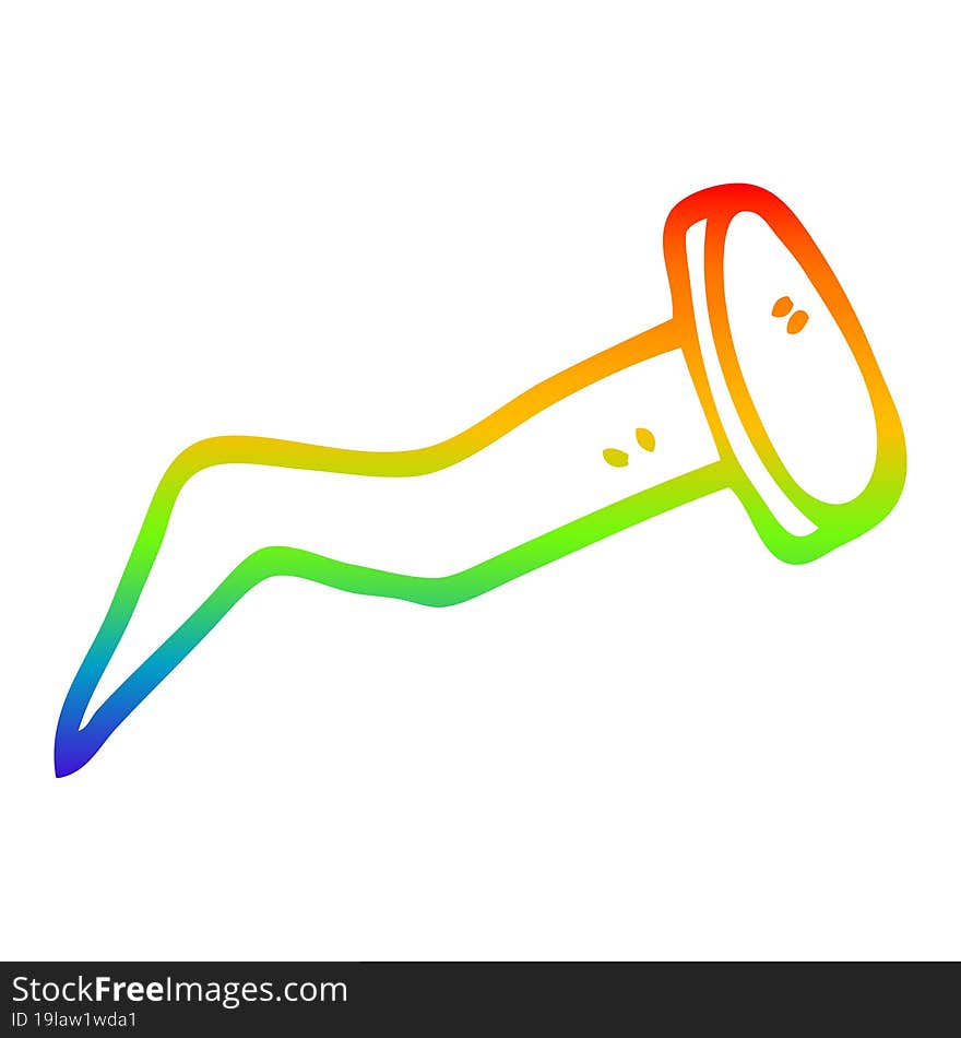 rainbow gradient line drawing cartoon brass nail