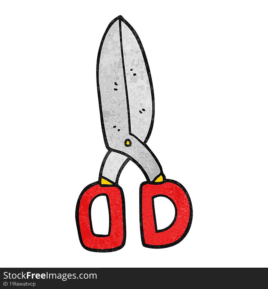 freehand textured cartoon scissors