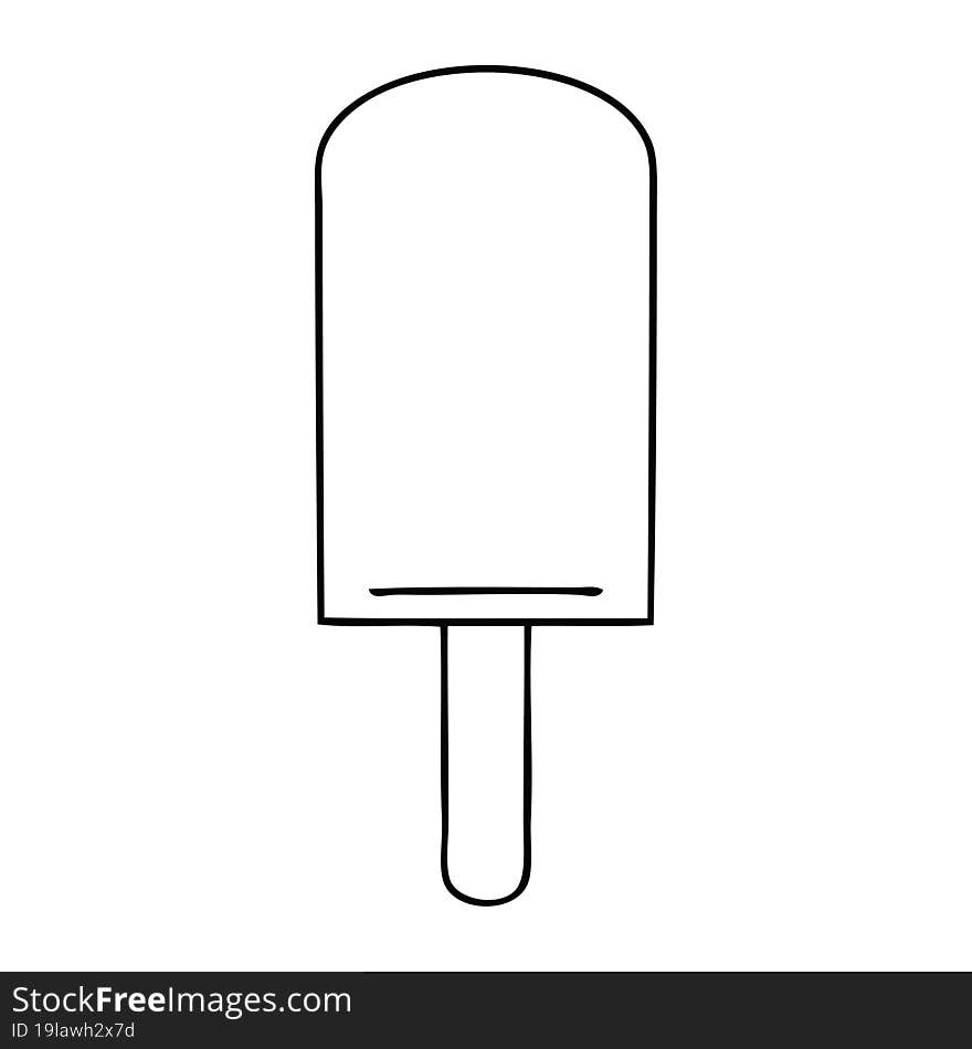 quirky line drawing cartoon orange ice lolly