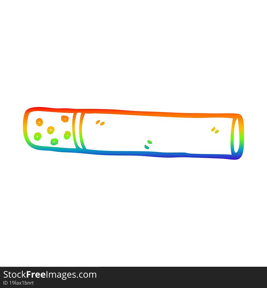 rainbow gradient line drawing cartoon cigarette