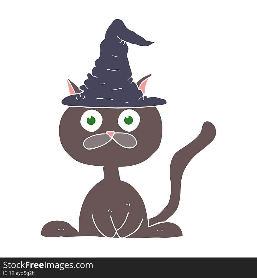 flat color illustration of halloween cat. flat color illustration of halloween cat