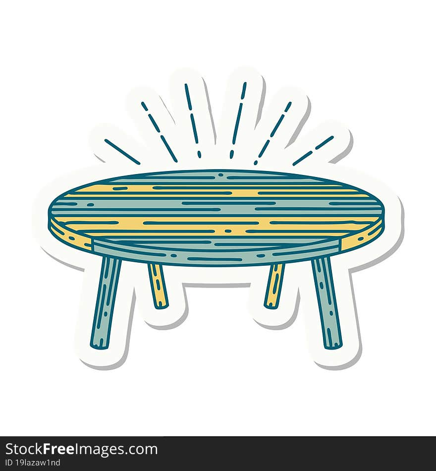 sticker of tattoo style wood table