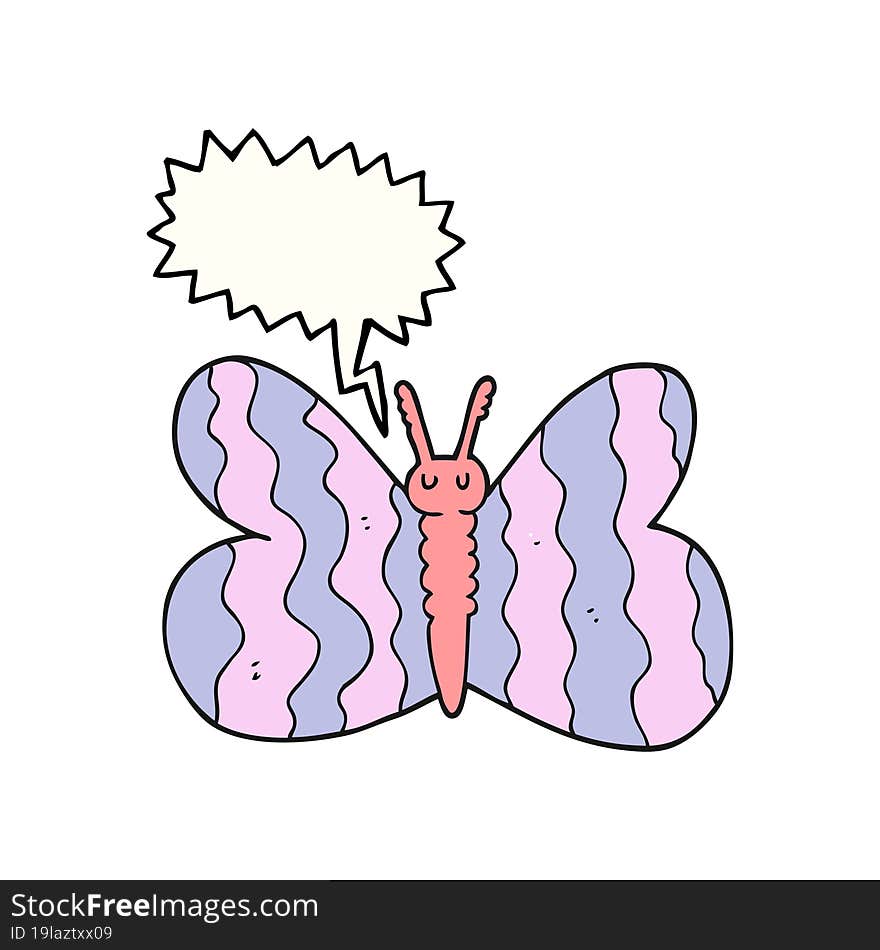 speech bubble cartoon butterfly