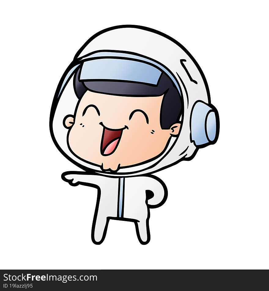 happy cartoon astronaut. happy cartoon astronaut