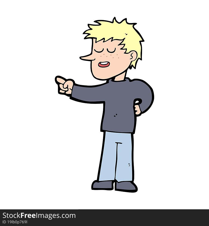 cartoon man pointing