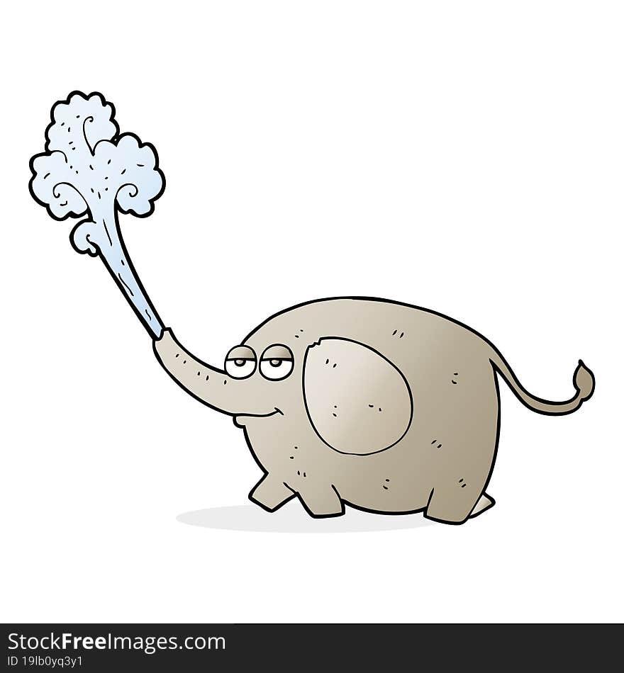 Cartoon Elephant Squirting Water