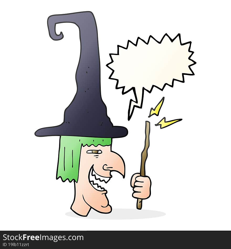 speech bubble cartoon laughing witch