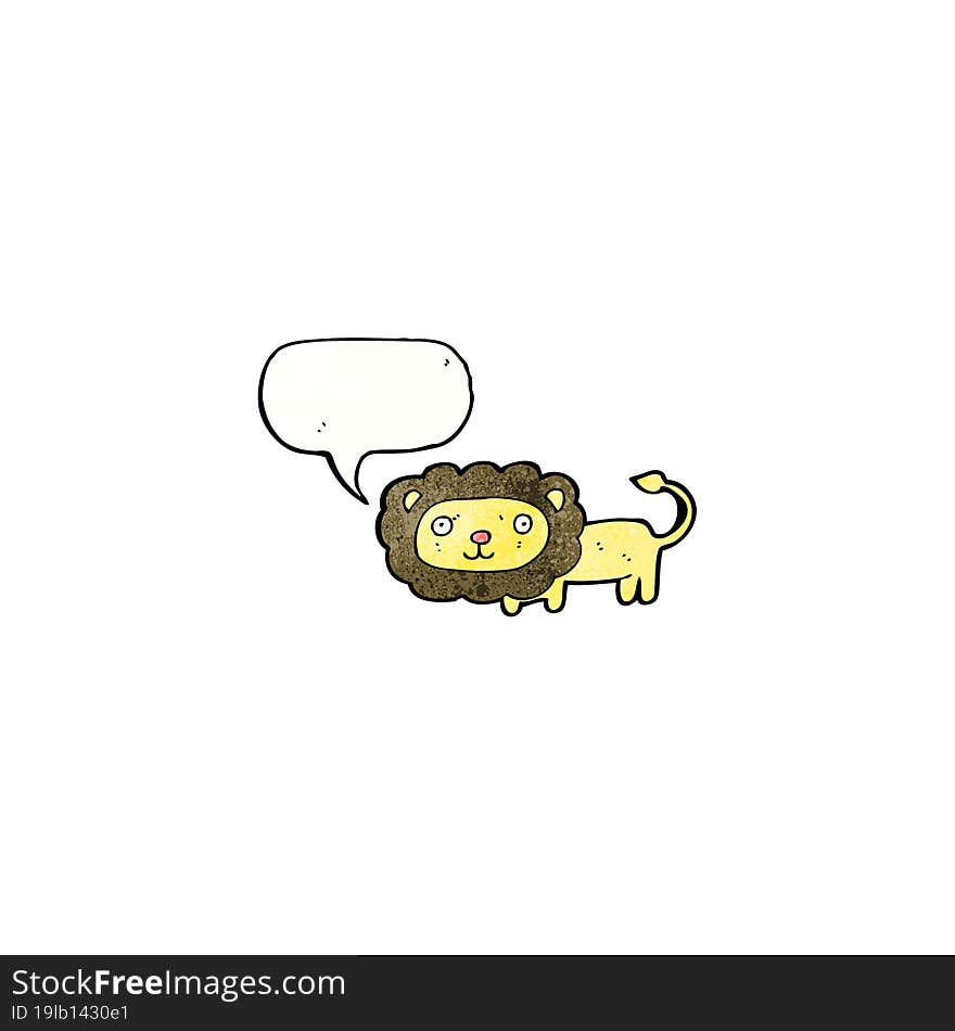 cartoon lion with speech bubble