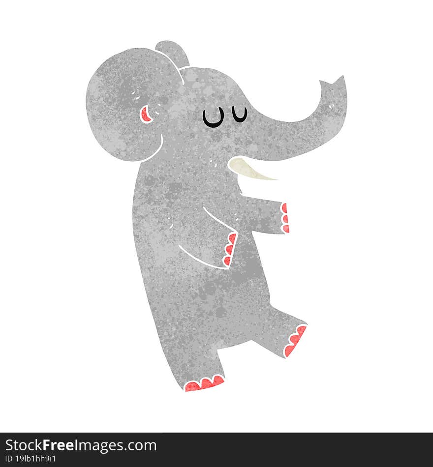 retro cartoon dancing elephant