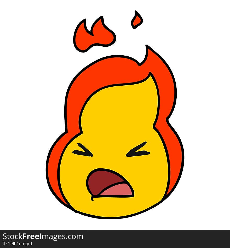 Cartoon Kawaii Cute Fire Flame