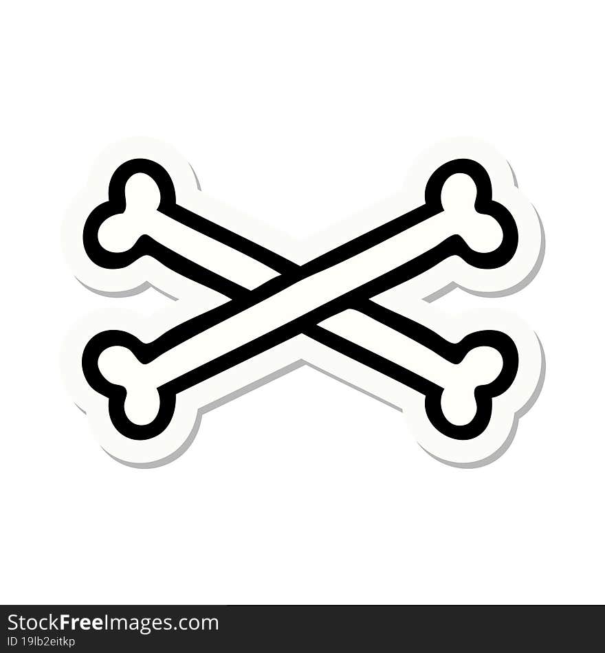 tattoo style sticker of cross bones