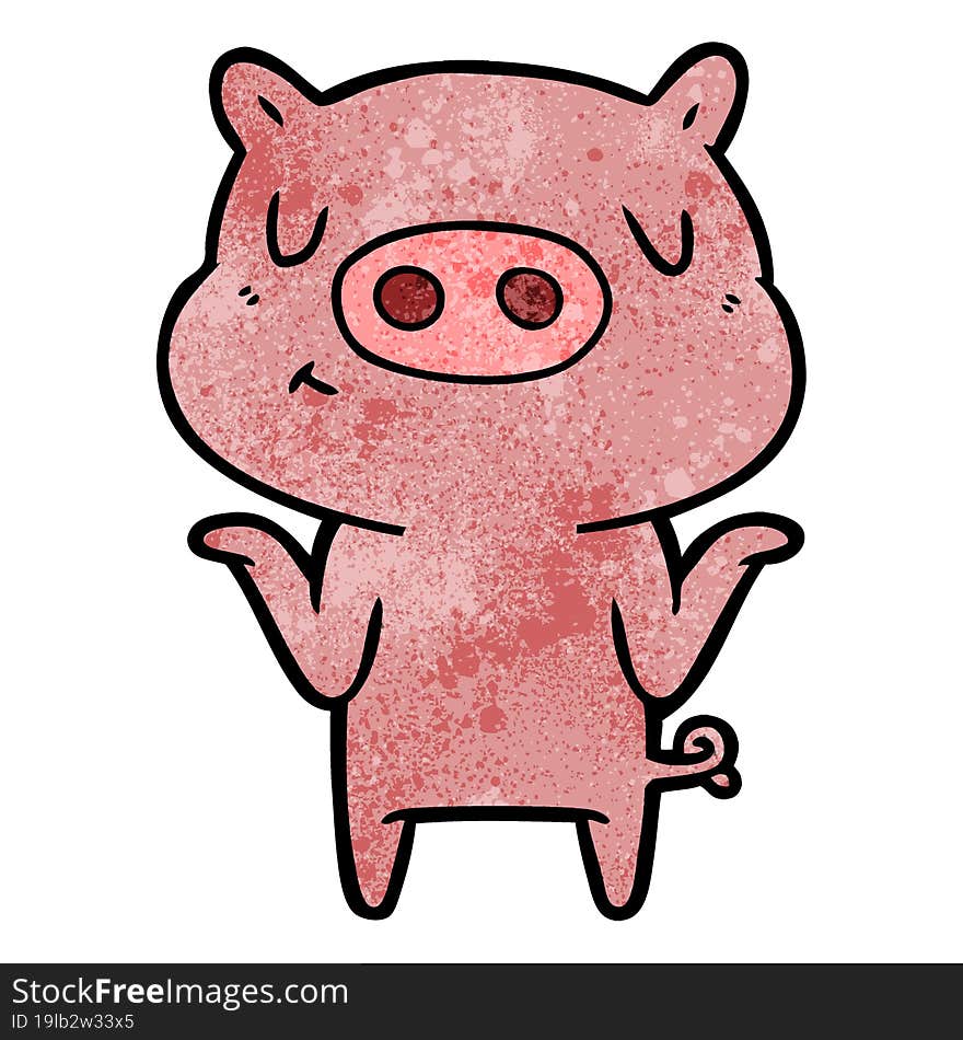 cartoon content pig. cartoon content pig