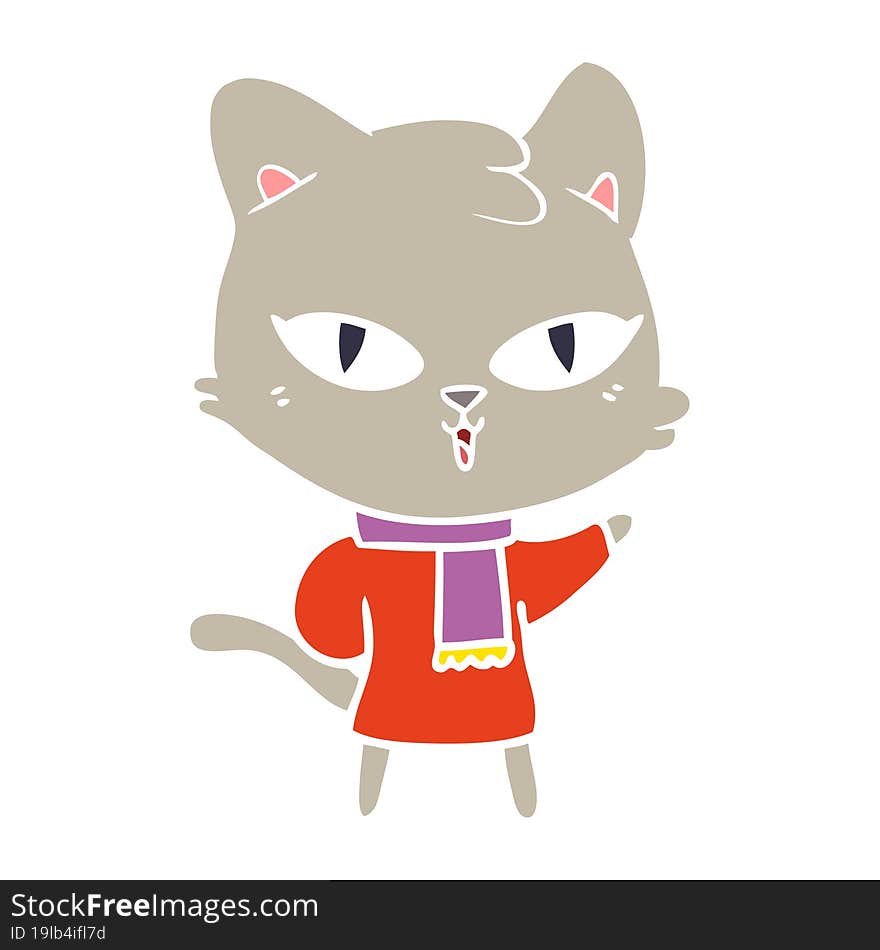 flat color style cartoon cat