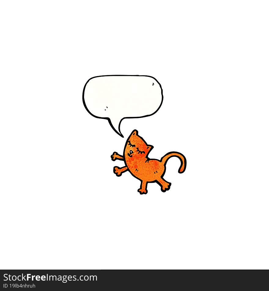 funny cartoon cat with speech bubble