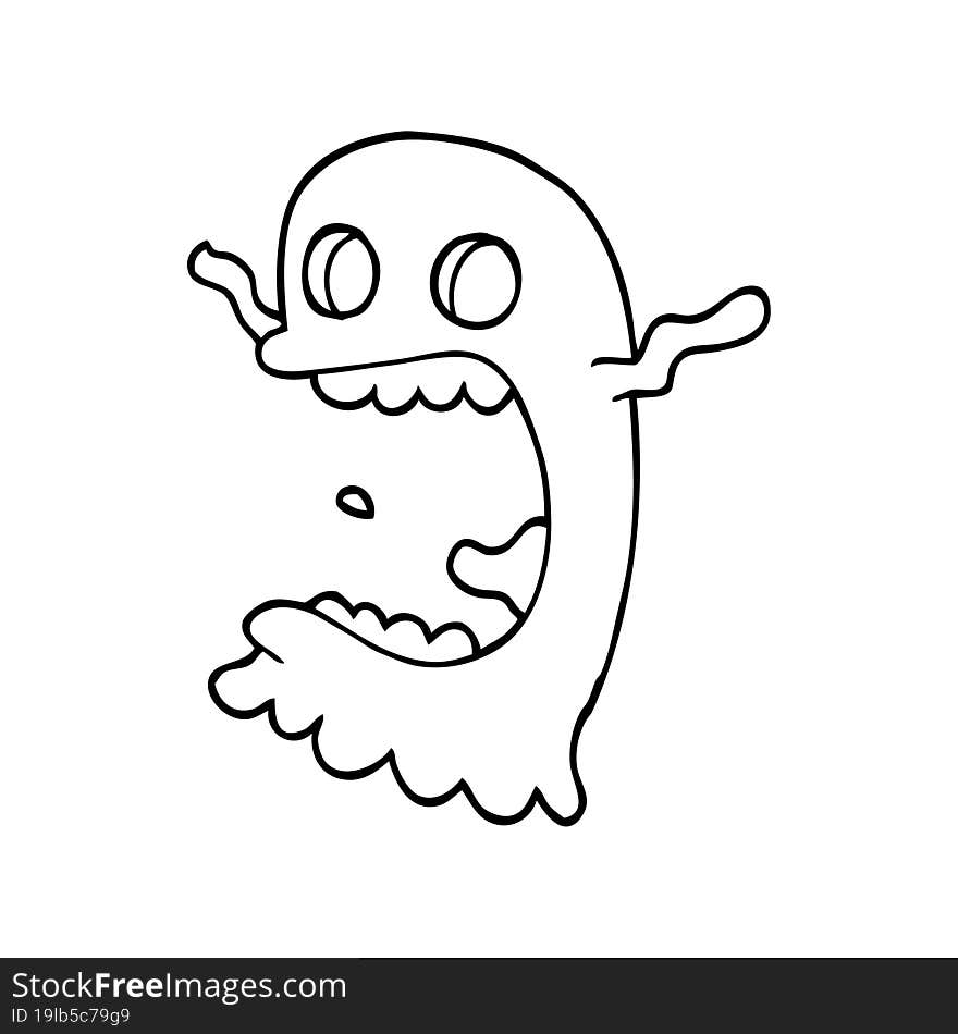 line drawing cartoon spooky ghost