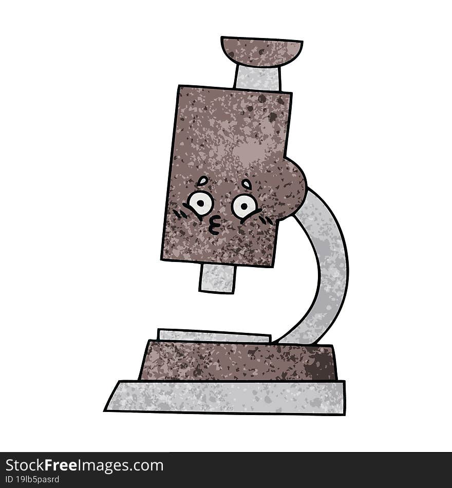 retro grunge texture cartoon of a microscope