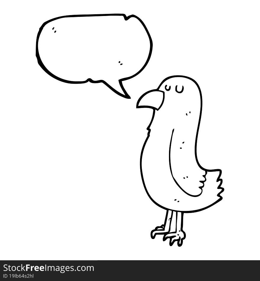 Speech Bubble Cartoon Parrot