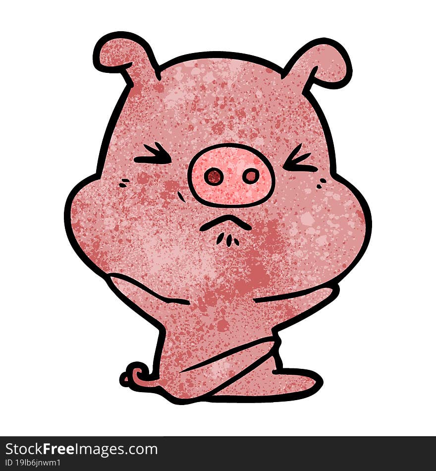 cartoon angry pig. cartoon angry pig