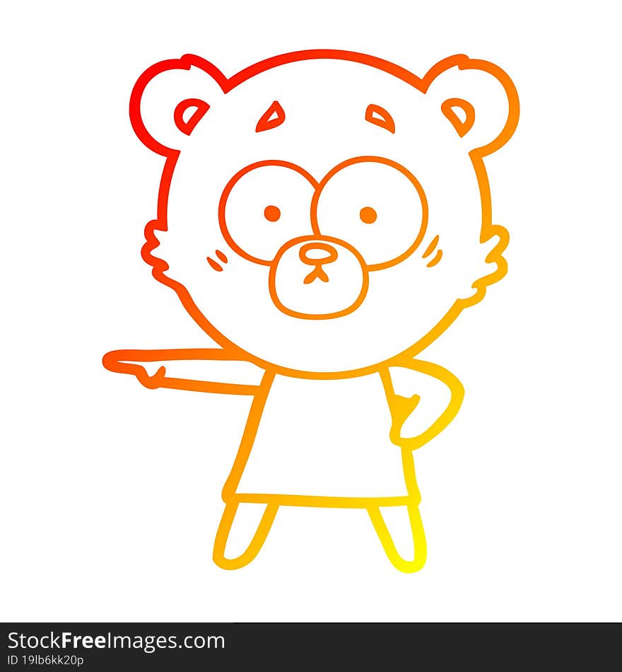 warm gradient line drawing nervous polar bear cartoon