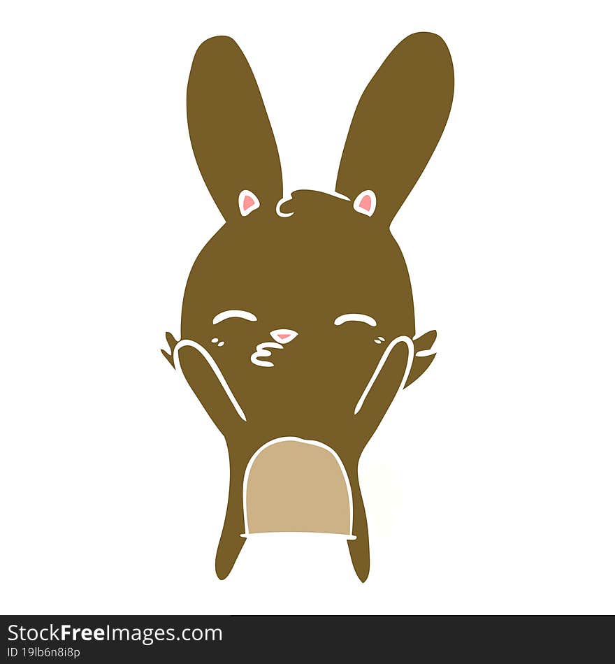 curious bunny flat color style cartoon